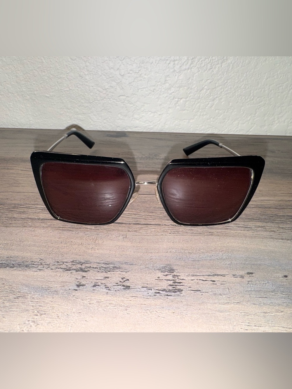 Prada Black Frame Sunglasses with Brown Lenses for Women